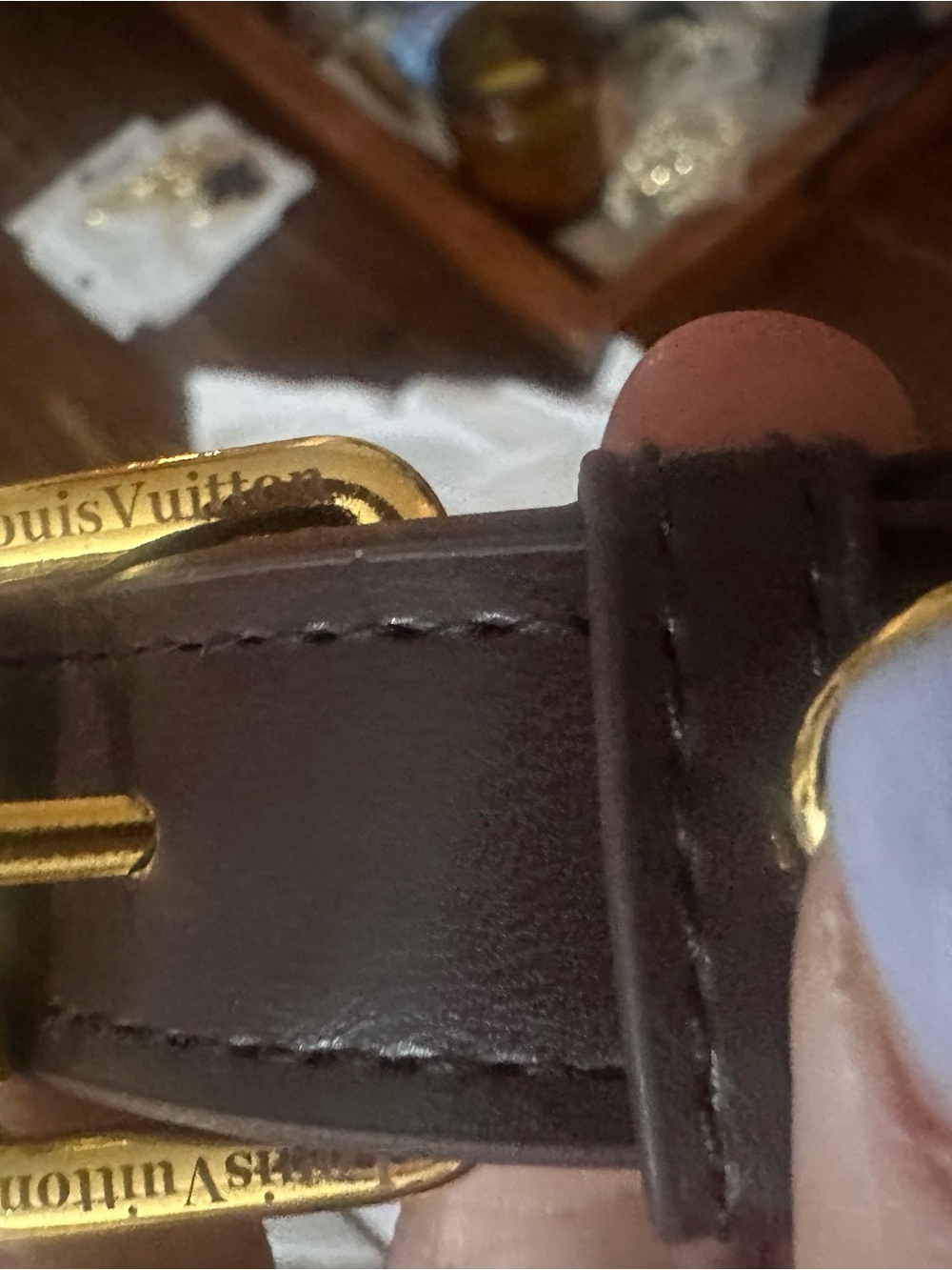Source Unknown Brown & Gold Monogram Shoulder Bag - Picture 6 of 13